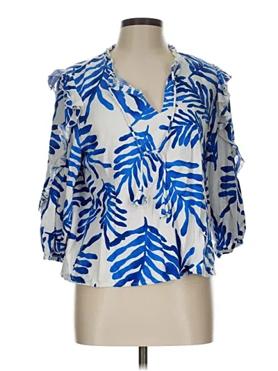 Pre-owned Marc New York Andrew Marc 3/4 Sleeve Blouse In Blue