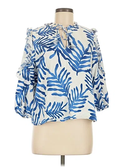 Pre-owned Marc New York Andrew Marc 3/4 Sleeve Blouse In Blue