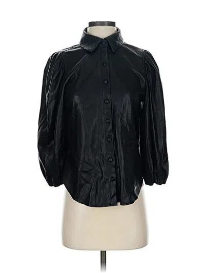 Pre-owned Marc New York Andrew Marc 3/4 Sleeve Button Down Shirt In Black