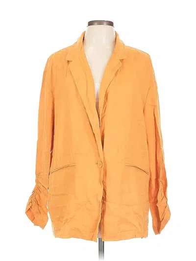 Pre-owned Marc New York Andrew Marc 3/4 Sleeve Button Down Shirt In Orange