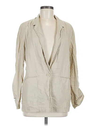 Pre-owned Marc New York Andrew Marc 3/4 Sleeve Button Down Shirt In Tan