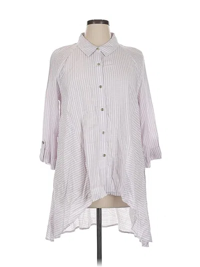 Pre-owned Marc New York Andrew Marc 3/4 Sleeve Button Down Shirt In White