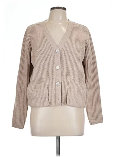 Pre-owned Marc New York Andrew Marc Cardigan Sweater In Tan
