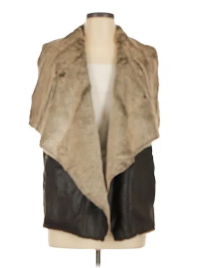 Pre-owned Marc New York Andrew Marc Faux Fur Vest In Brown