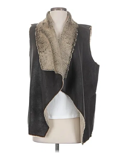 Pre-owned Marc New York Andrew Marc Faux Fur Vest In Gray