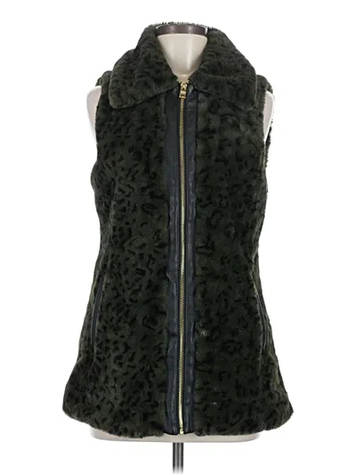Pre-owned Marc New York Andrew Marc Faux Fur Vest In Green