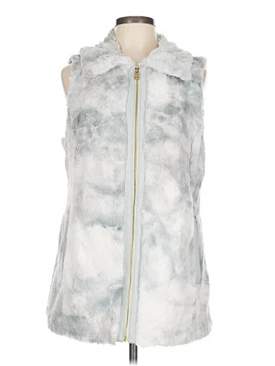 Pre-owned Marc New York Andrew Marc Faux Fur Vest In White