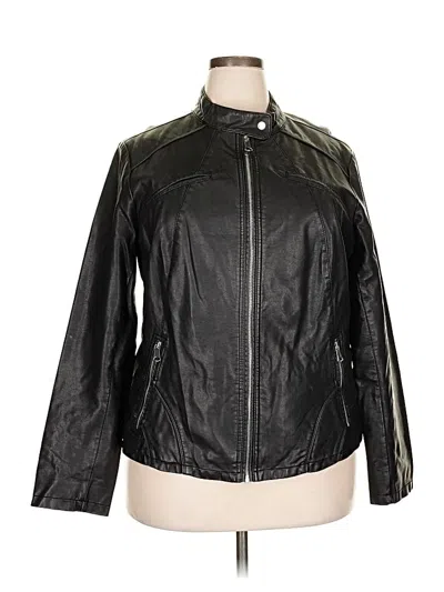Pre-owned Marc New York Andrew Marc Faux Leather Jacket In Black