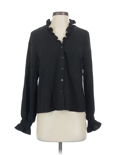 Pre-owned Marc New York Andrew Marc Long Sleeve Blouse In Black