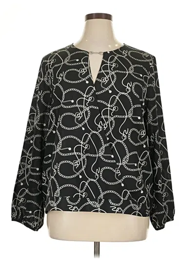 Pre-owned Marc New York Andrew Marc Long Sleeve Blouse In Black