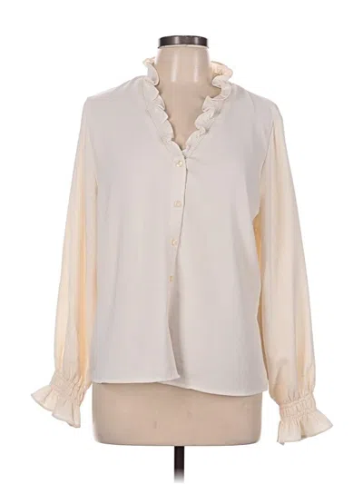 Pre-owned Marc New York Andrew Marc Long Sleeve Blouse In Ivory
