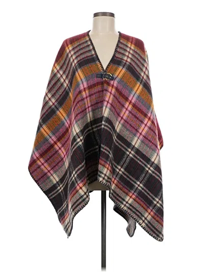 Pre-owned Marc New York Andrew Marc Poncho In Burgundy