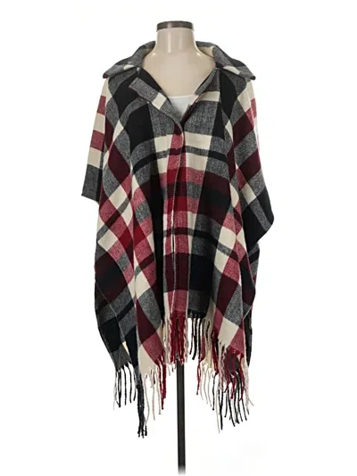 Pre-owned Marc New York Andrew Marc Poncho In Burgundy