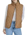 Marc New York Andrew Marc Reversible Longline Quilted Jacket In Brown
