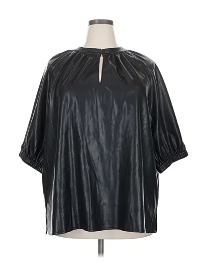 Pre-owned Marc New York Andrew Marc Short Sleeve Blouse In Black