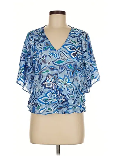 Pre-owned Marc New York Andrew Marc Short Sleeve Blouse In Blue