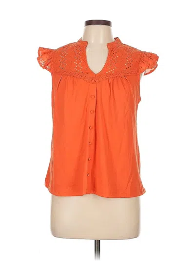 Pre-owned Marc New York Andrew Marc Short Sleeve Blouse In Orange