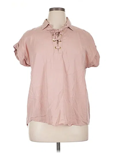 Pre-owned Marc New York Andrew Marc Short Sleeve Blouse In Pink