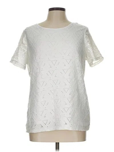 Pre-owned Marc New York Andrew Marc Short Sleeve Blouse In White