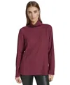 Marc New York Andrew Marc Sport Women's Brushed Waffle Turtleneck Tunic In Port