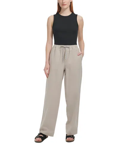 Marc New York Andrew Marc Sport Women's Cotton Relaxed Straight-leg Pants In Dove