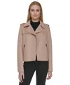 Marc New York Faux Suede Moto Jacket In Camel