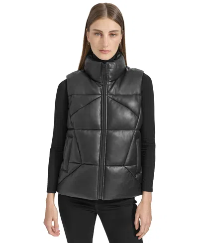 MARC NEW YORK ANDREW MARC SPORT WOMEN'S FAUX-LEATHER PUFFER VEST