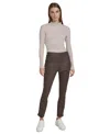 Marc New York Andrew Marc Sport Women's Faux-suede Skinny Pants In Walnut