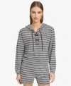 MARC NEW YORK ANDREW MARC SPORT WOMEN'S HERITAGE STRIPED LACE-UP HOODIE