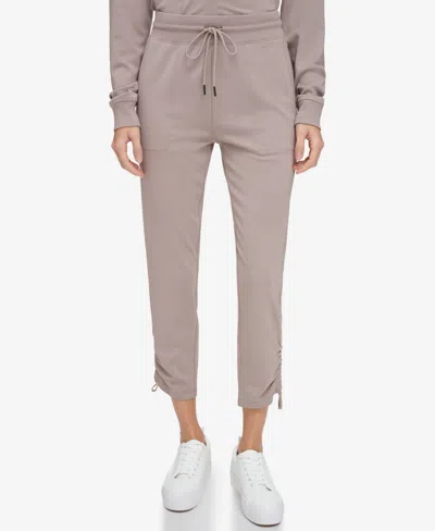 Marc New York Andrew Marc Sport Women's Jersey Cinch-hem Ankle Pants In Taupe