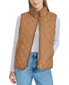 Marc New York Andrew Marc Reversible Longline Quilted Jacket In Khaki