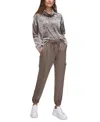 Marc New York Satin Cargo Joggers In Taupe
