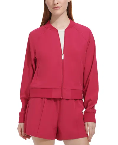 Marc New York Andrew Marc Sport Women's Woven Bomber Jacket In Pink