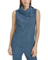 Marc New York Heather Rib Funnel Neck Vest In Ink