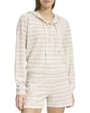 Marc New York Heritage Striped Lace Up Hoodie In Oatmeal