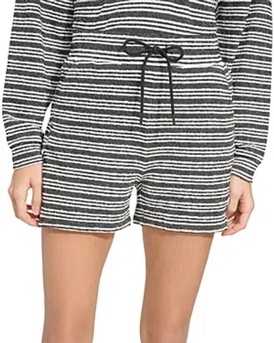 Marc New York Heritage Striped Shorts In Black White Combo