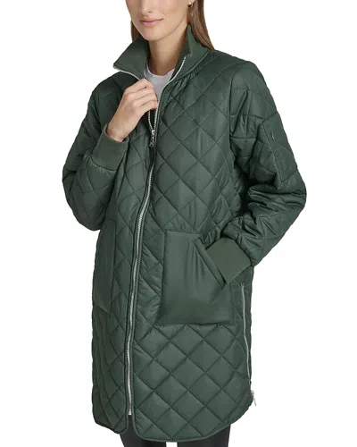 Marc New York Ladies Woven Quilted Jacket In Green