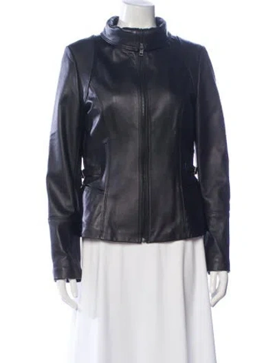 Pre-owned Marc New York Leather Biker Jacket In Black