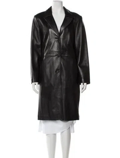 Pre-owned Marc New York Leather Faux Fur Coat In Gray