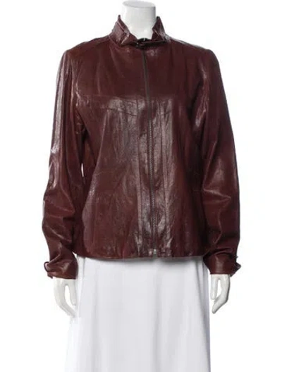 Pre-owned Marc New York Leather Faux Fur Jacket In Brown