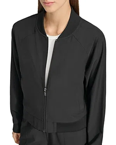 Marc New York Light Weight Stretch Woven Bomber Jacket In Black