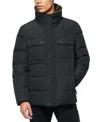 Marc New York Godwin Water Resistant Puffer Coat With Faux Fur Collar In Black