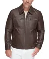 Marc New York Men's Halen Pebbled Leather Trucker Jacket In Chocolate