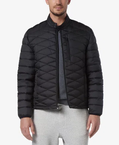Marc New York Men's Racer Style Quilted Packable Jacket In Black