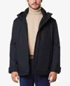 Marc New York Men's Tompkins Micro-houndstooth Fleece-lined Soft Shell Hooded Parka In Ink
