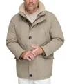 Marc New York Men's Wittstock Insulated Full-zip Waxed Parka With Removable Fleece Trim In Brindle