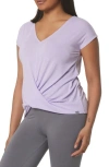 Marc New York Overlapping Front Cap Sleeve Shirt In Wisteria