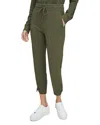 Marc New York Andrew Marc Sport Women's Jersey Cinch-hem Ankle Pants In Forest Green