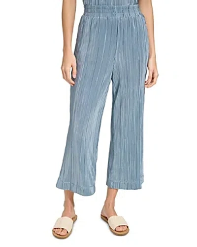 Marc New York Plisse Cropped Trousers In Denim Combo