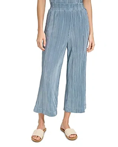Marc New York Plisse Cropped Pants In Faded Denim